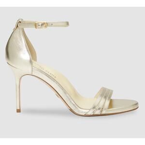 $450 Sarah Flint Perfect Sandal 85 NEW Gold Nappa Sz US 9 IT 39.5